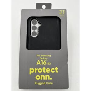 ONN. Rugged Case for Samsung Galaxy A16 5G Black
